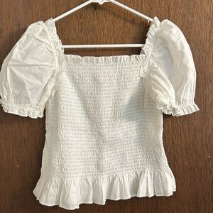 White Puff Sleeve Top
